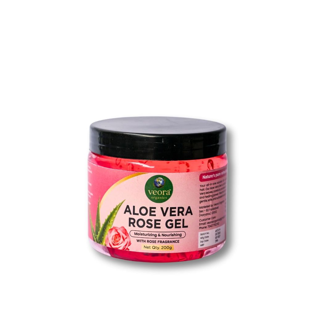 Veora Organics Aloe Vera Rose Gel & Multani Mitti Face Pack Lavishing Lavender Combo | Hydrating Aloe Vera Gel with Deep Cleansing Face Mask | Skin Brightening, Oil Control & Moisturizing | Natural Chemical-Free Skincare | 200g + 120g view 2