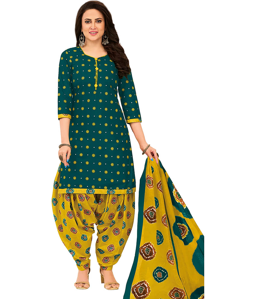 shree jeenmata collection Women's Cotton Unstitched Salwar Suit view 2
