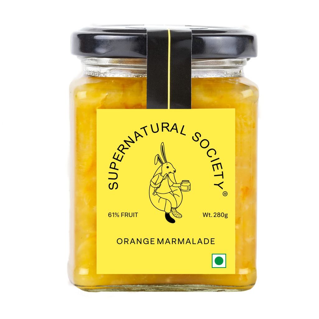 Supernatural Society - Orange Marmalade -280g | Real Fruit Extracts Jam In Glass Bottle Jar | All Natural, No Added preservatives | No Artifical Color Added