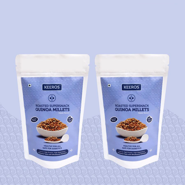Keeros Tangy & Crunchy Quinoa Millets Namkeen, Healthy & Diabetic Friendly Roasted Super Snack, 100 gm - Pack of 2