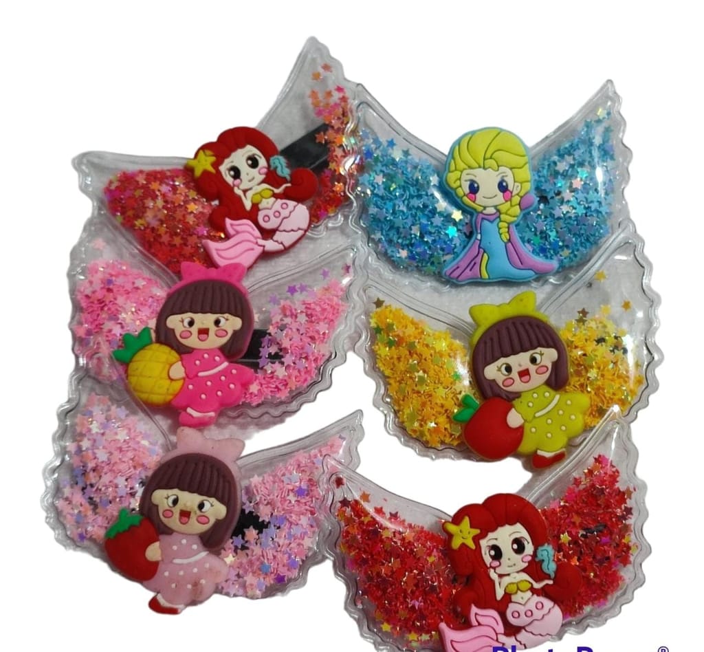 Kamaakshi Girl's Multi Color Hair Clips, Hair Clips Set For Girls, Designer Hair Accessories For Girls view 2