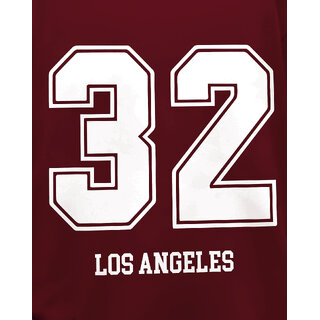Ausk Mens Maroon Printed Cotton Blend Round Neck Oversized T-Shirt view 2