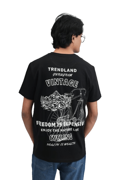 TRENDLAND Men's Pure Cotton ||200 GSM || Front Name & Back Print || Round Neck Half Sleeve Regular Fit T-Shirt for Men (Pack of 1) view 2