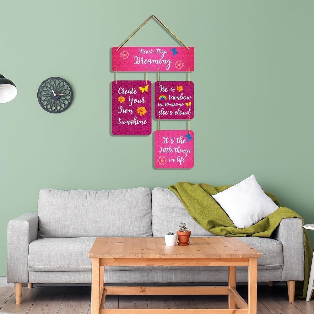 Charmor never Stop Dreaming Decorative Wooden Wall Hanger for Living Room | Bedroom | Home Decor | Office | Gifts (WH2909) view 2