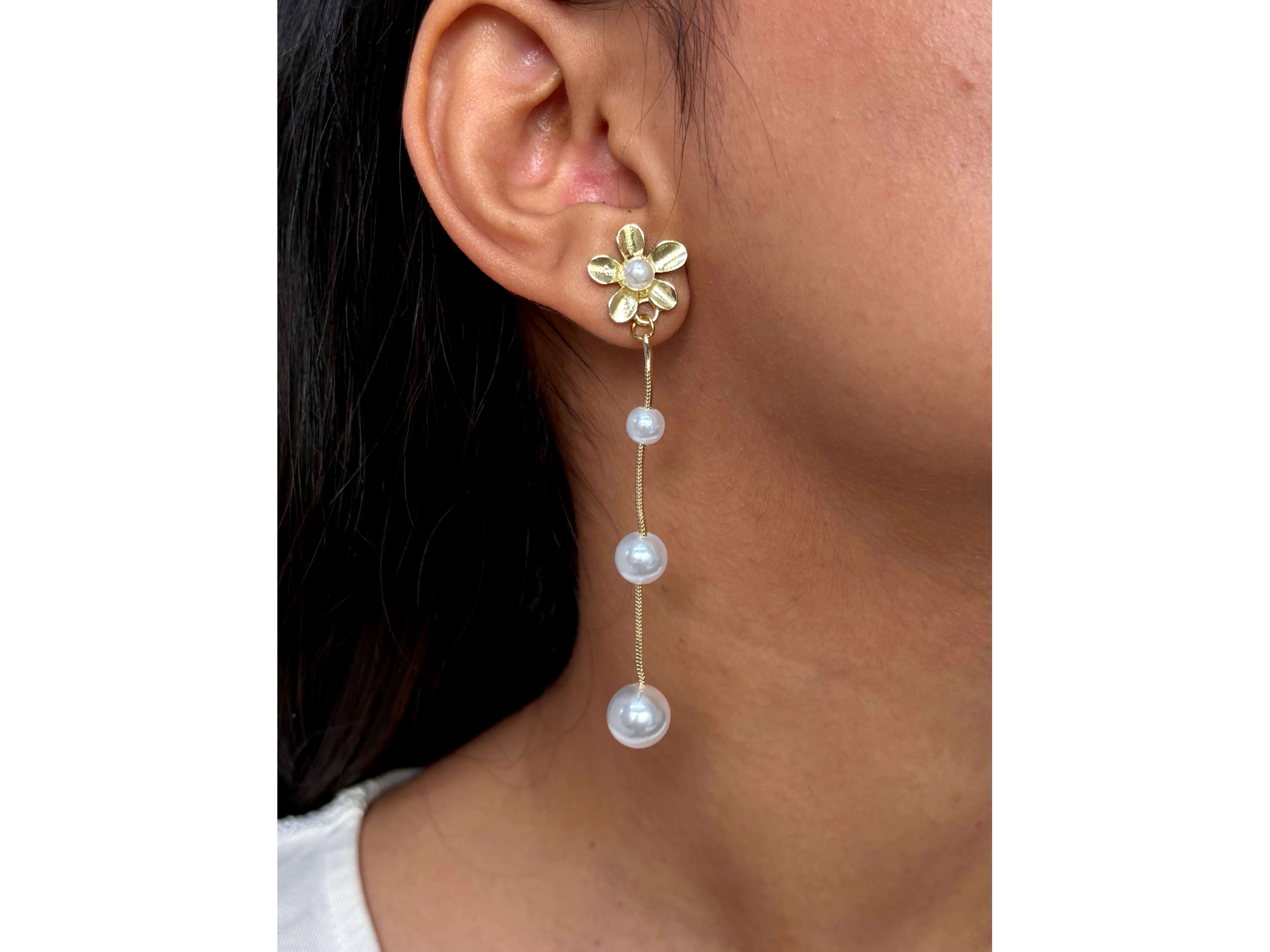 Ishkaara Pearl Bloom Earrings view 2