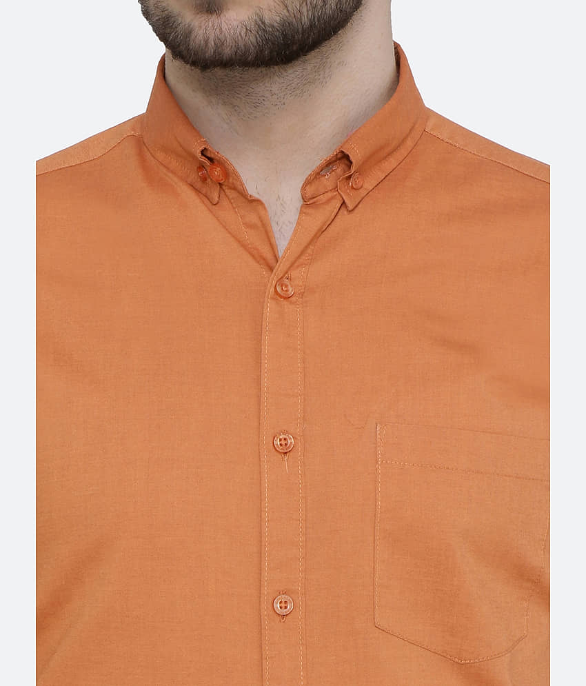 Kuons Avenue - Orange 100% Cotton Regular Fit Men's Casual Shirt ( Pack of 1 ) view 2