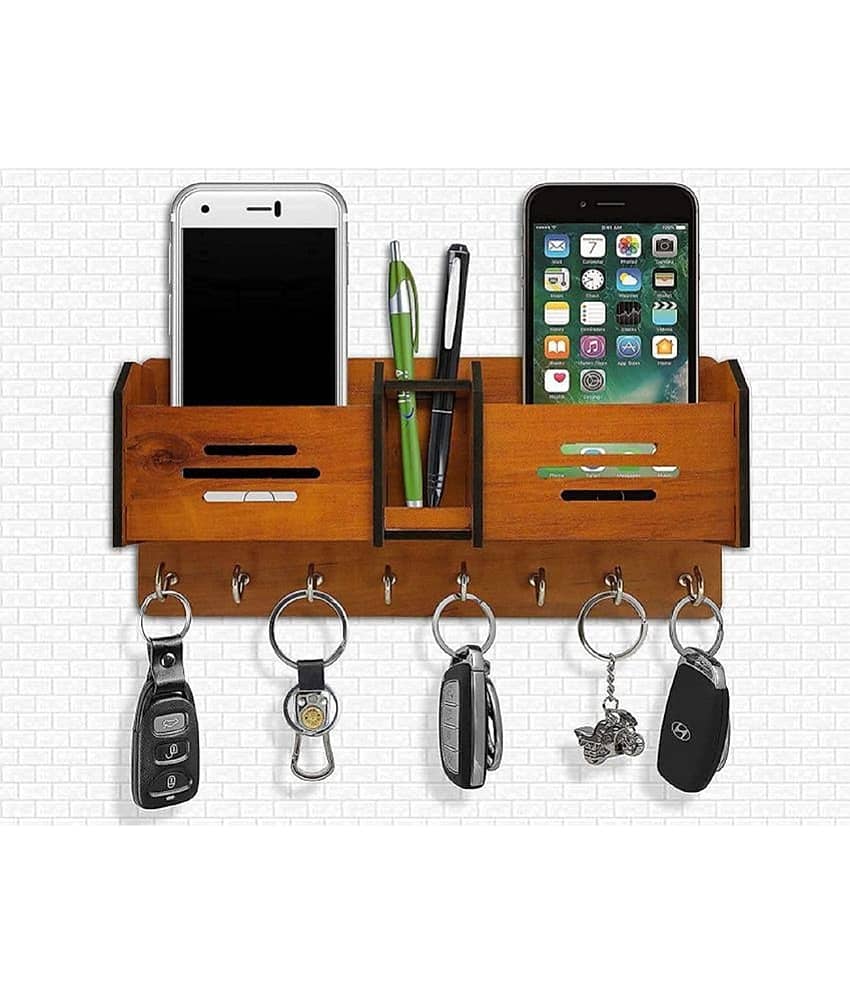 Banistrokes Brown Wood Key Holder - Pack of 1 view 2