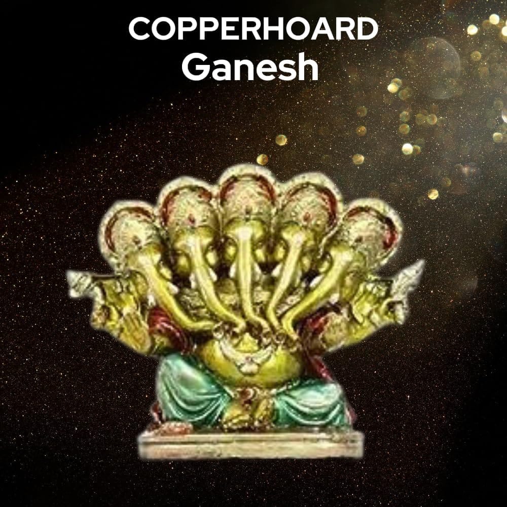 COPPERHOARD Panchmukhi Ganesh Blessing Ganesha Statue Murti for Home Temple Decor view 2