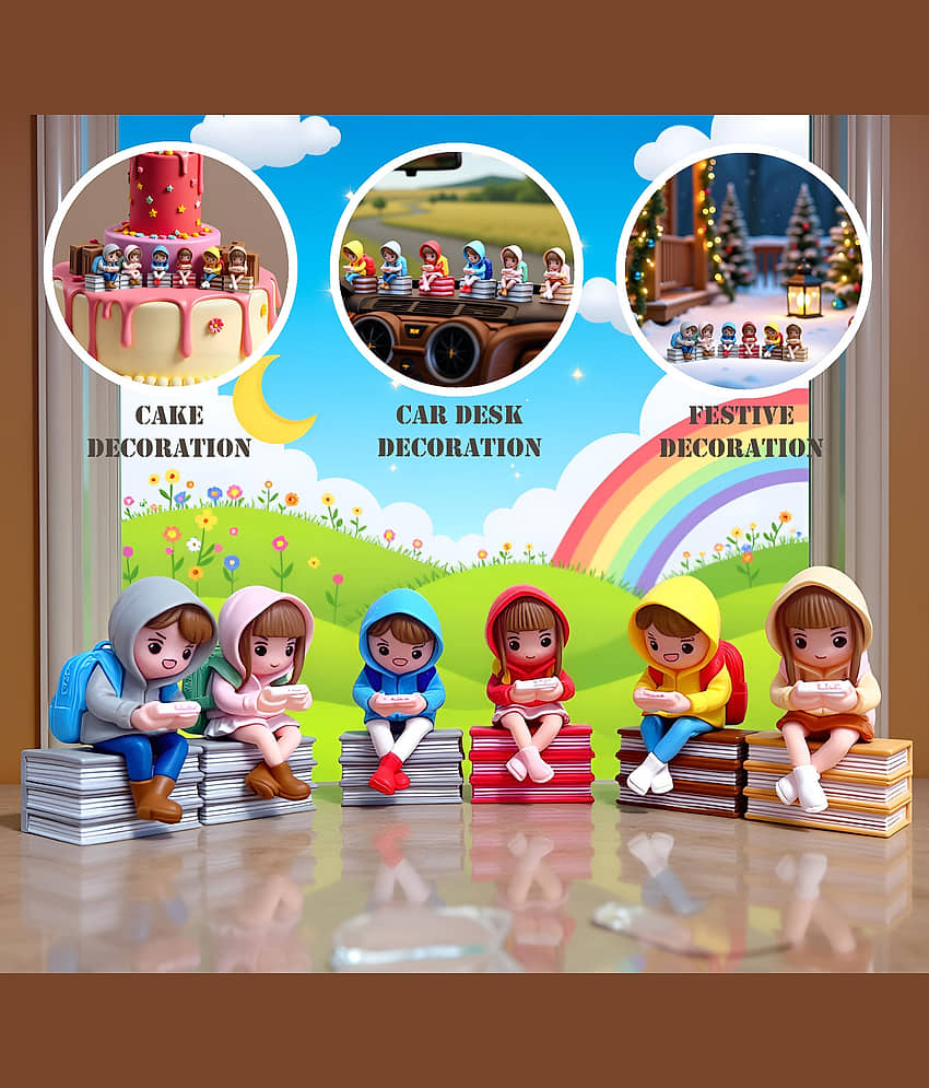 Flenzy 6 Piece of Schoolbag Play Game Couple Figurine Showpiece