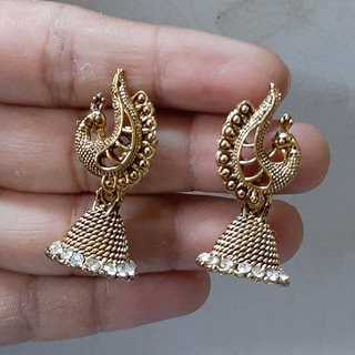 luv fashion gold oxidized jhumkis view 2