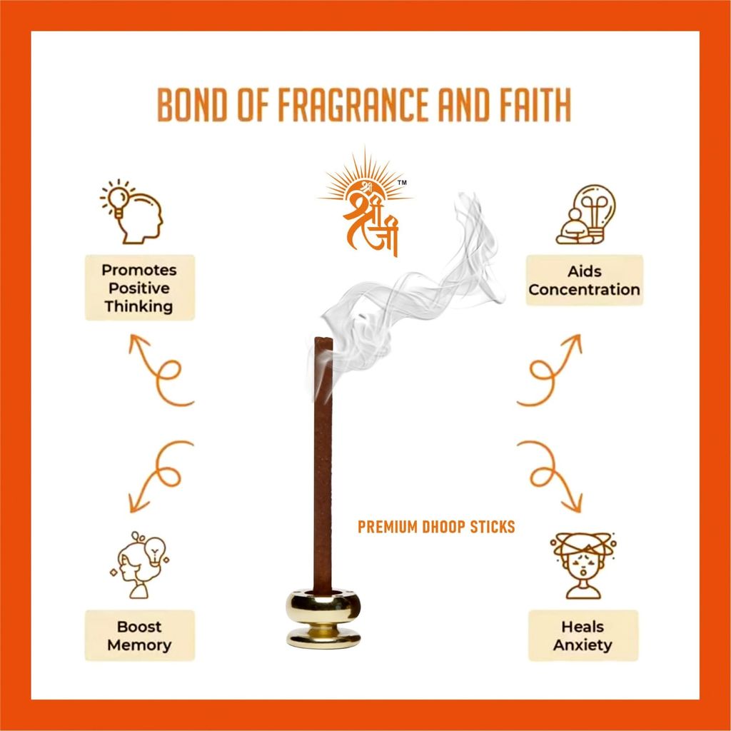 Shri Shriji Flam Guggal Dhoop Stick Combo � Aromatic Herbal Incense for Peaceful Ambience � Long-Lasting Fragrance for Pooja, Meditation, Relaxation & Home Use view 2