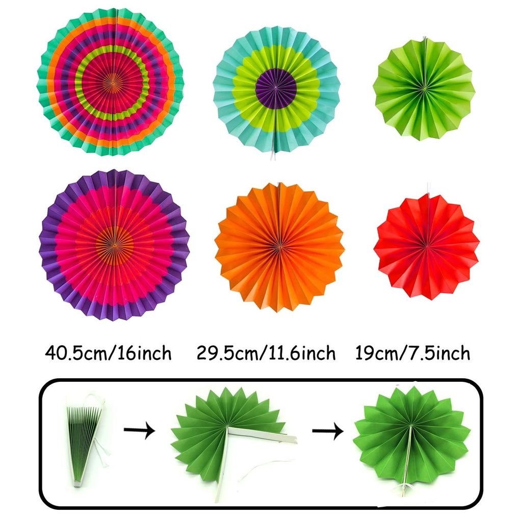 Paper Decoration 21 Pcs for Holi, Diwali, Lohri, Birthday Parties, Wedding Décor, Fiesta or Mexican Party view 2