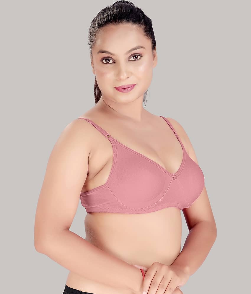 HAYA Cotton Non Padded Women's Plunge Bra ( Pink ) view 2