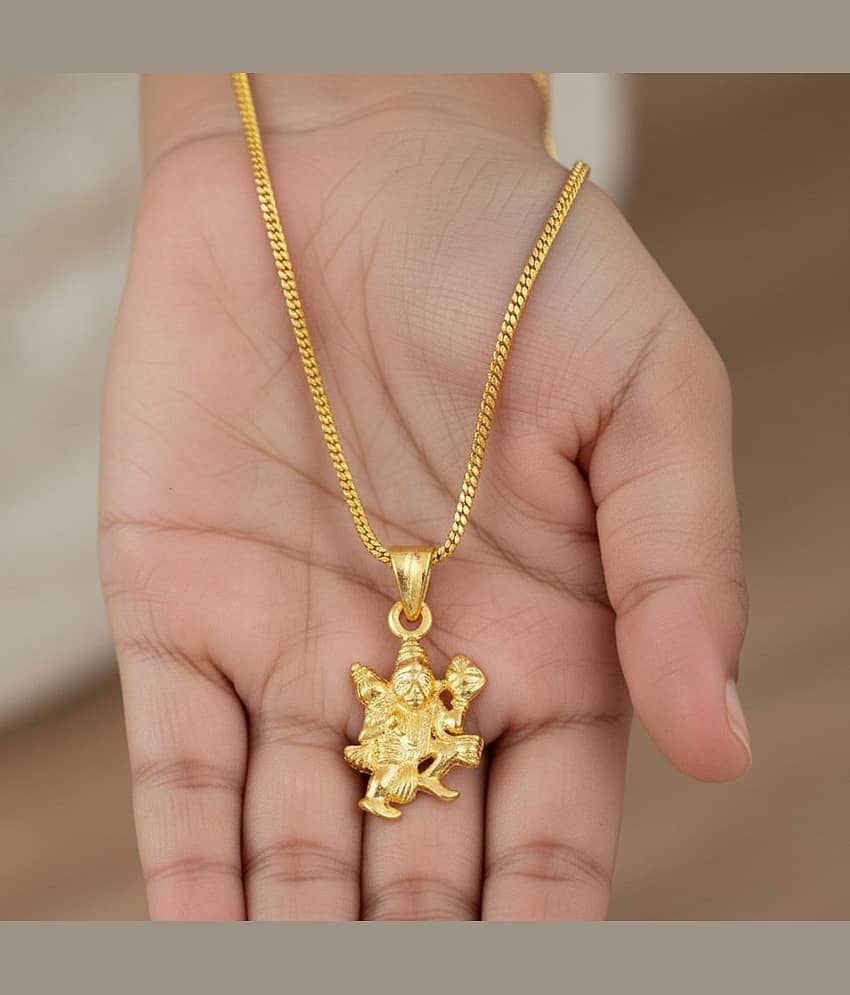Charms Gold Religious Pendant With Chain ( Pack of 2 ) view 2