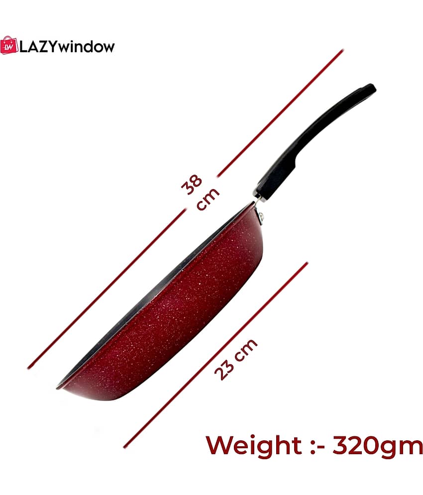 LAZYWINDOW Non-Stick Hard Anodised Fry Pan Induction Bottom without Lid 2.4 mm Thickness 23 cm Diameter 1 Ltr view 2