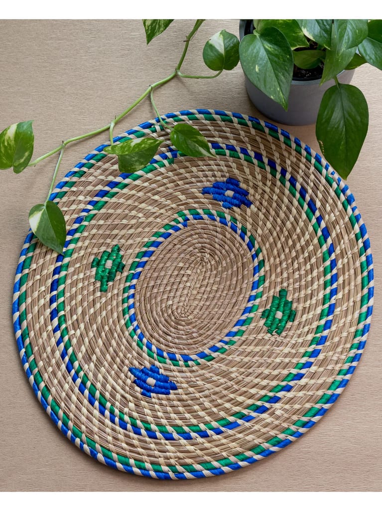 Blue & Green Chevron dining mat(Single) view 2