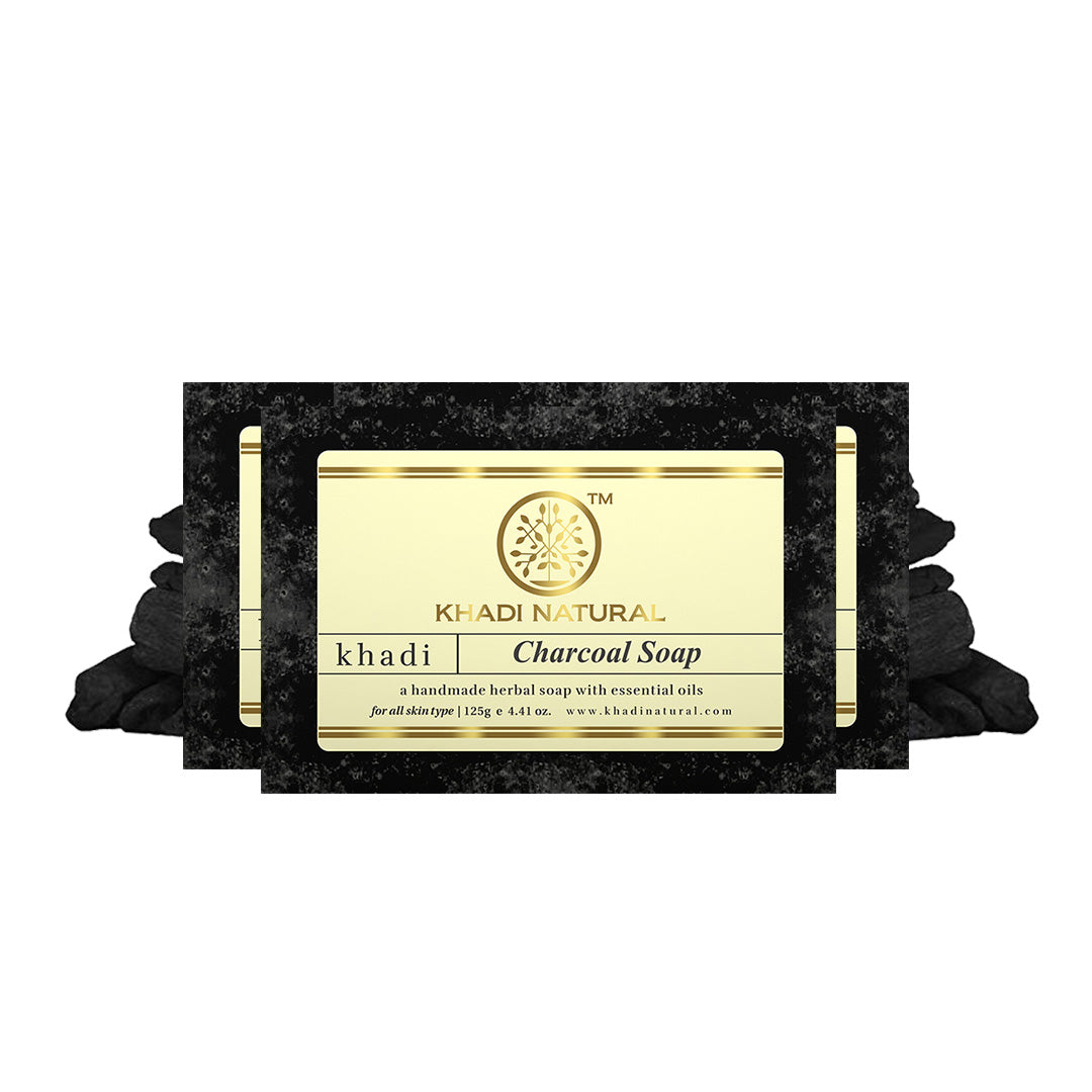 Khadi Natural Herbal Charcoal Soap Combo Pack Of 3 – 125gm Each view 2