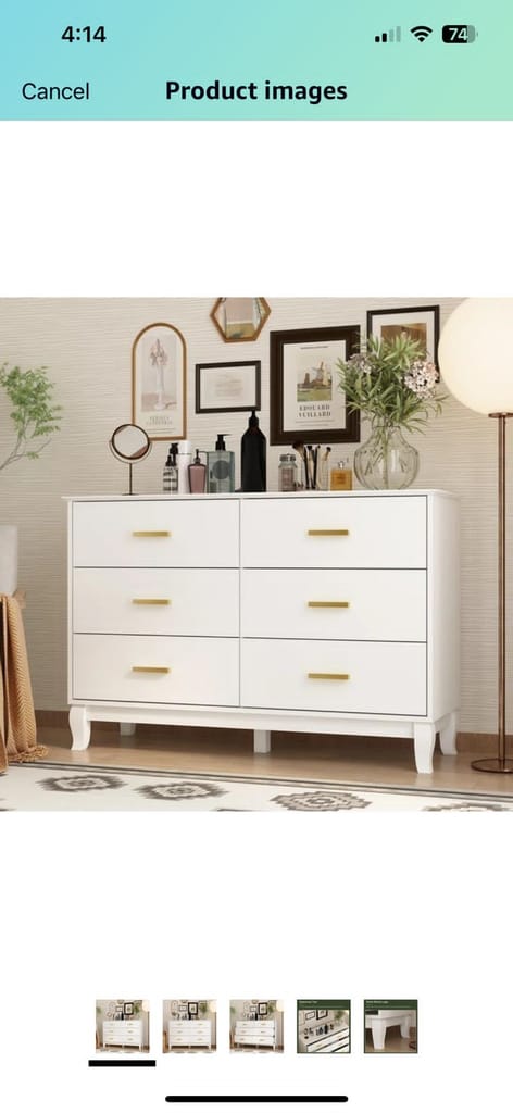 SAHIRAM CHOUDHARY; 6-Drawers Solid MDF Wood Chest of Drawers Sideboard Cabinet for Stylish Living Rooms and Bedrooms. Ideal Home Storage Solution & Decor Accent (Corey, White)