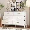 SAHIRAM CHOUDHARY; 6-Drawers Solid MDF Wood Chest of Drawers Sideboard Cabinet for Stylish Living Rooms and Bedrooms. Ideal Home Storage Solution & Decor Accent (Corey, White) view 2