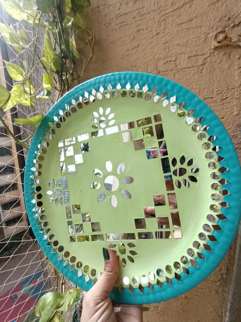 Mosaic Art – Green Wall Plate Decor view 2