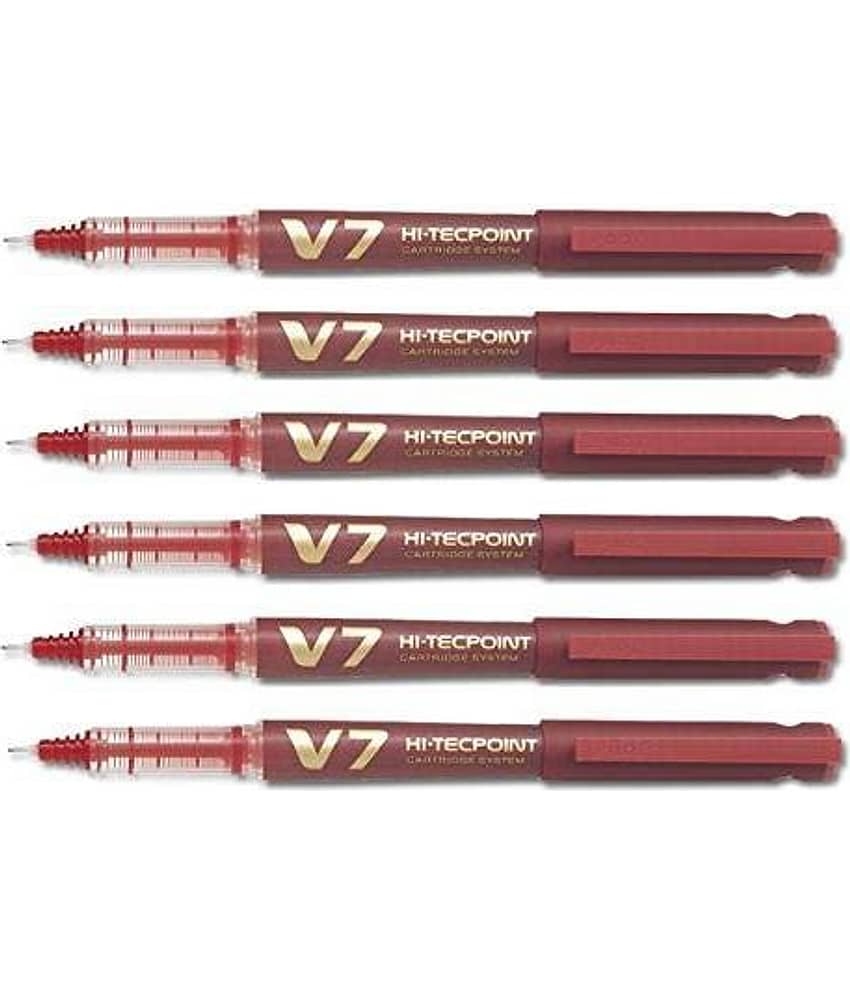 Pilot Hi-Tecpoint V7 Cartridge Pen Red Pack of 6 view 2