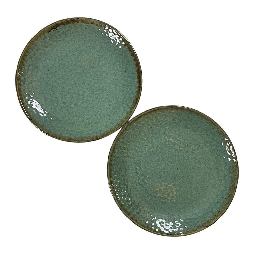 Ceramic Dining Sea Green Hammered Pattern Ceramic 10.2 Inches Dinner Plates Set of 4 view 2