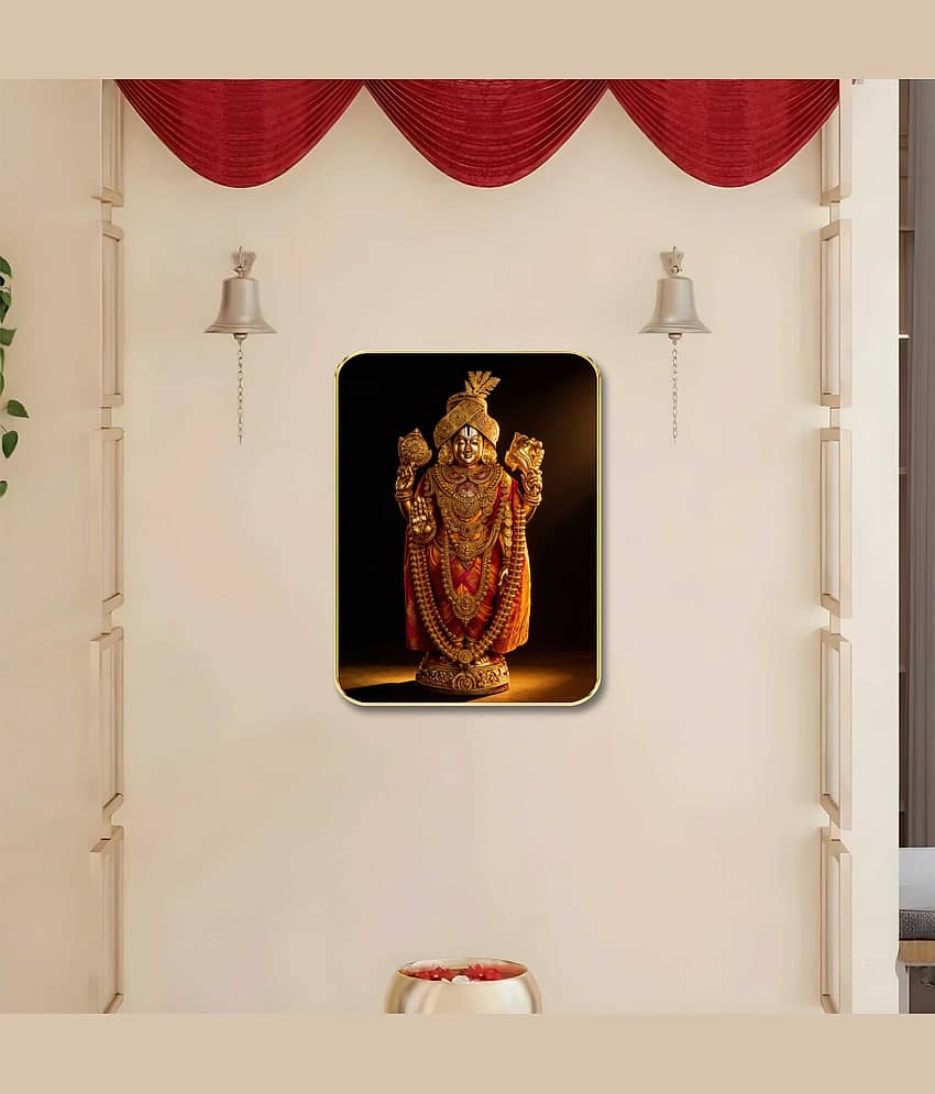 Livin'luxe Lord Venkateswara Balaji Idol MDF Wall Art with Table Top Stand & Hole view 2