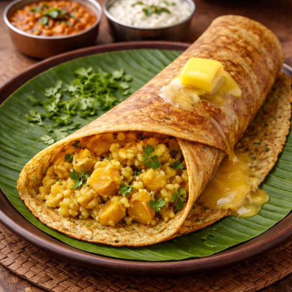 Butter ghee masala dosa