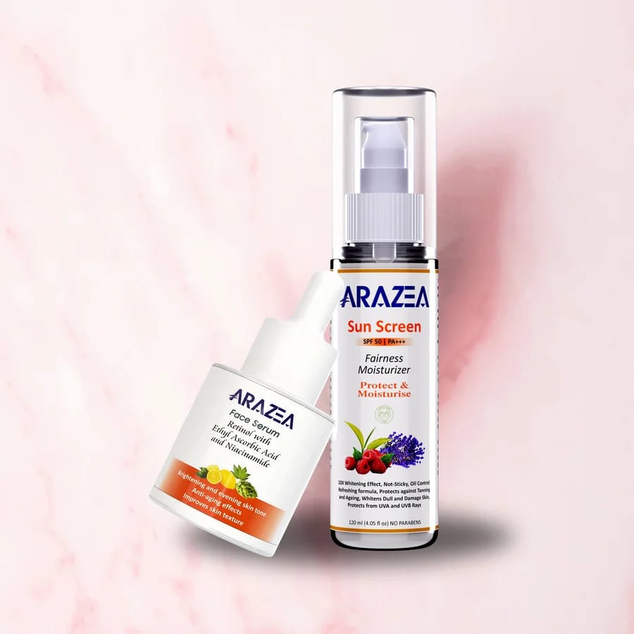 Arazea Skincare Kit-2 | Sunscreen Moisturizer and Face Serum | For Women & Men | Sunscreen & Serum Combo | 150ml view 2