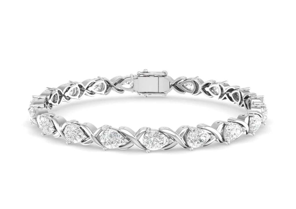 Interlinked Pear Tennis Bracelet view 2