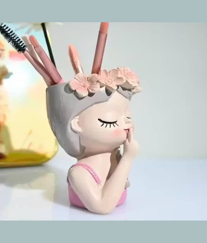 Cute Beautiful Combo Flower Girls Succulent Planter Pots Container | Garden Decor Set for Home Office Desktop Gift Decoration (Quiet Girl) view 2