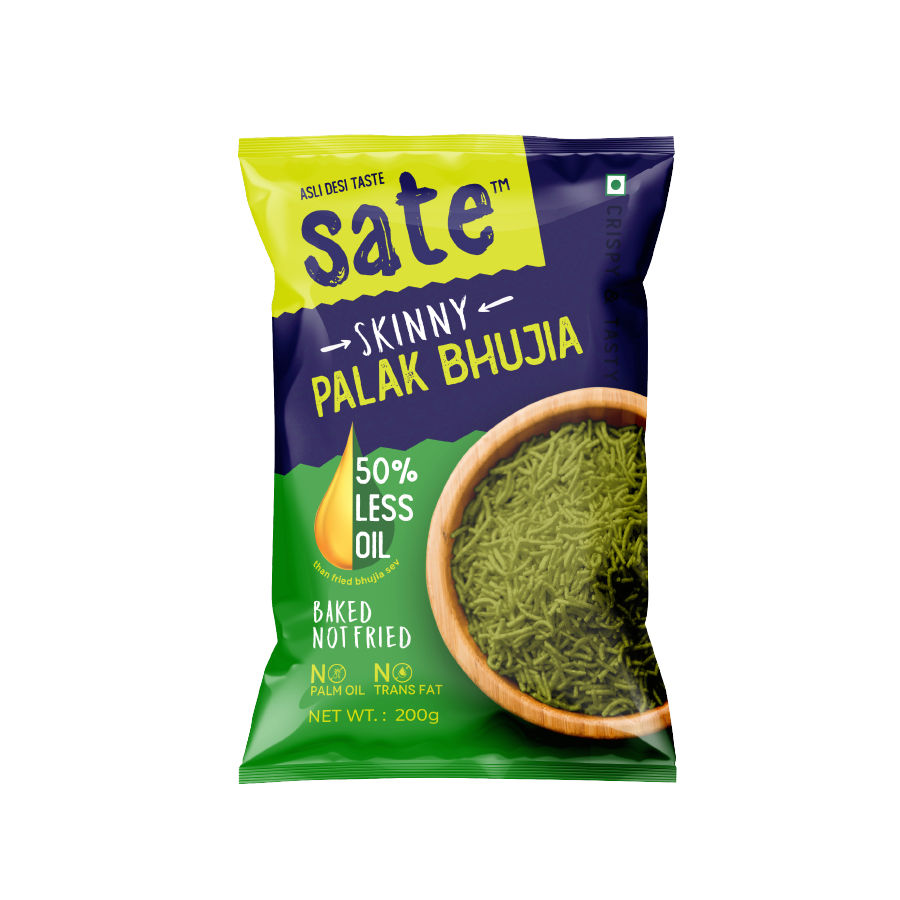 Sate Skinny Baked Palak Bhujia Sev With 50% Less Oil, 120g