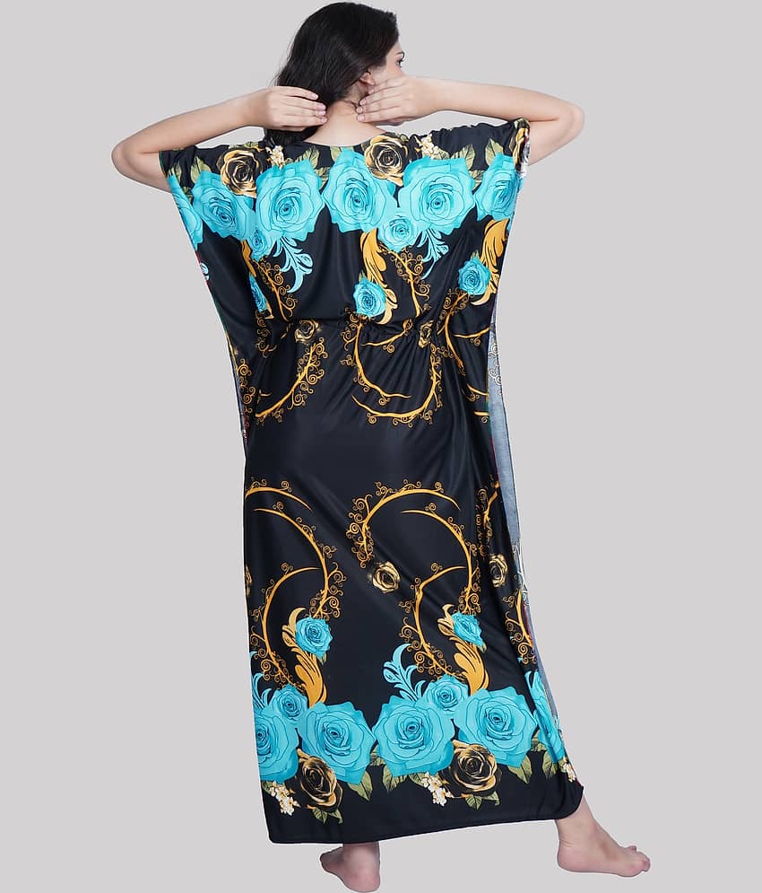 PURSA - Red Satin Women's Nightwear Kaftan Night Dress ( Pack of 1 ) view 2