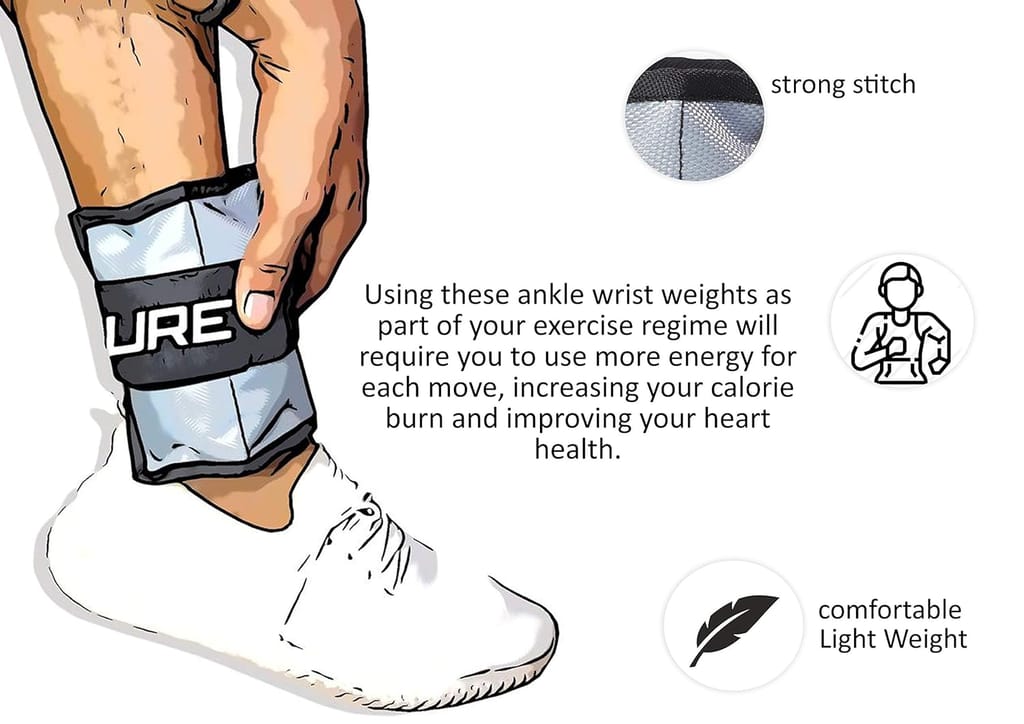 DE JURE FITNESS Ankle & Wrist Weight Set, Adjustable Strap view 2