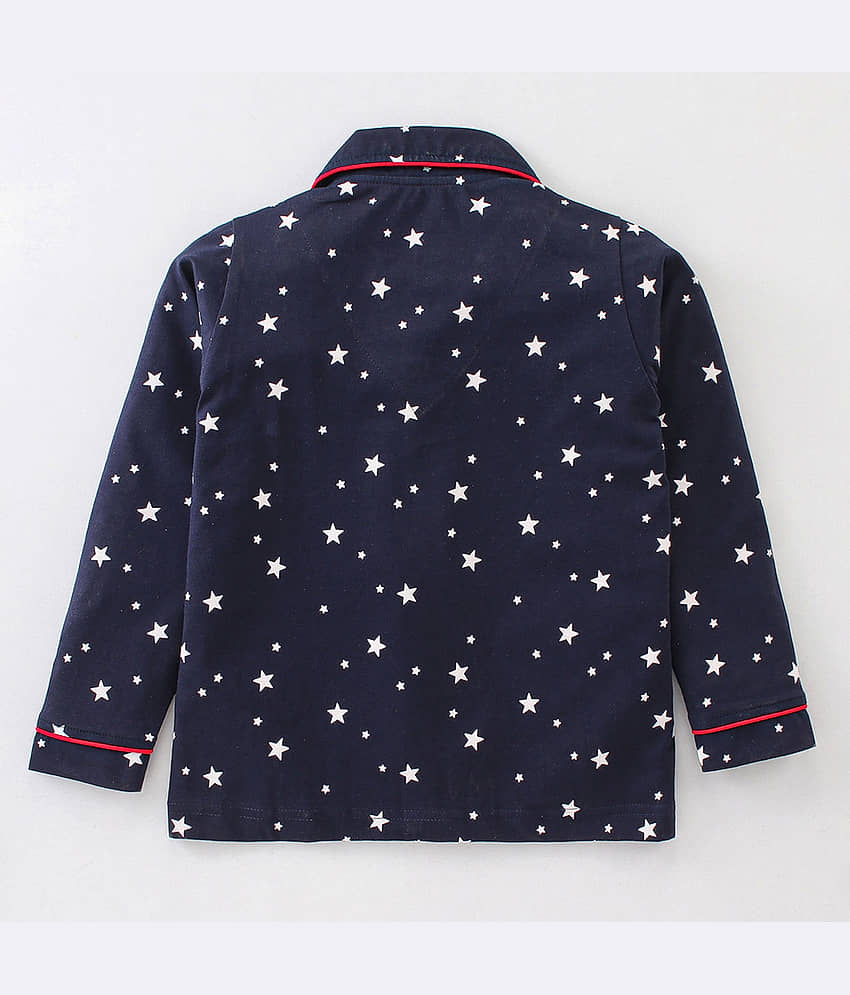 Nite Flite Pack of 1 Girls Cotton Nightsuit Set ( Navy Blue ) view 2