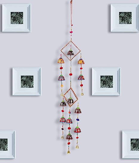 DreamKraft Handcrafted Bells Design Wood Windchime (119 cm, Multi) view 2