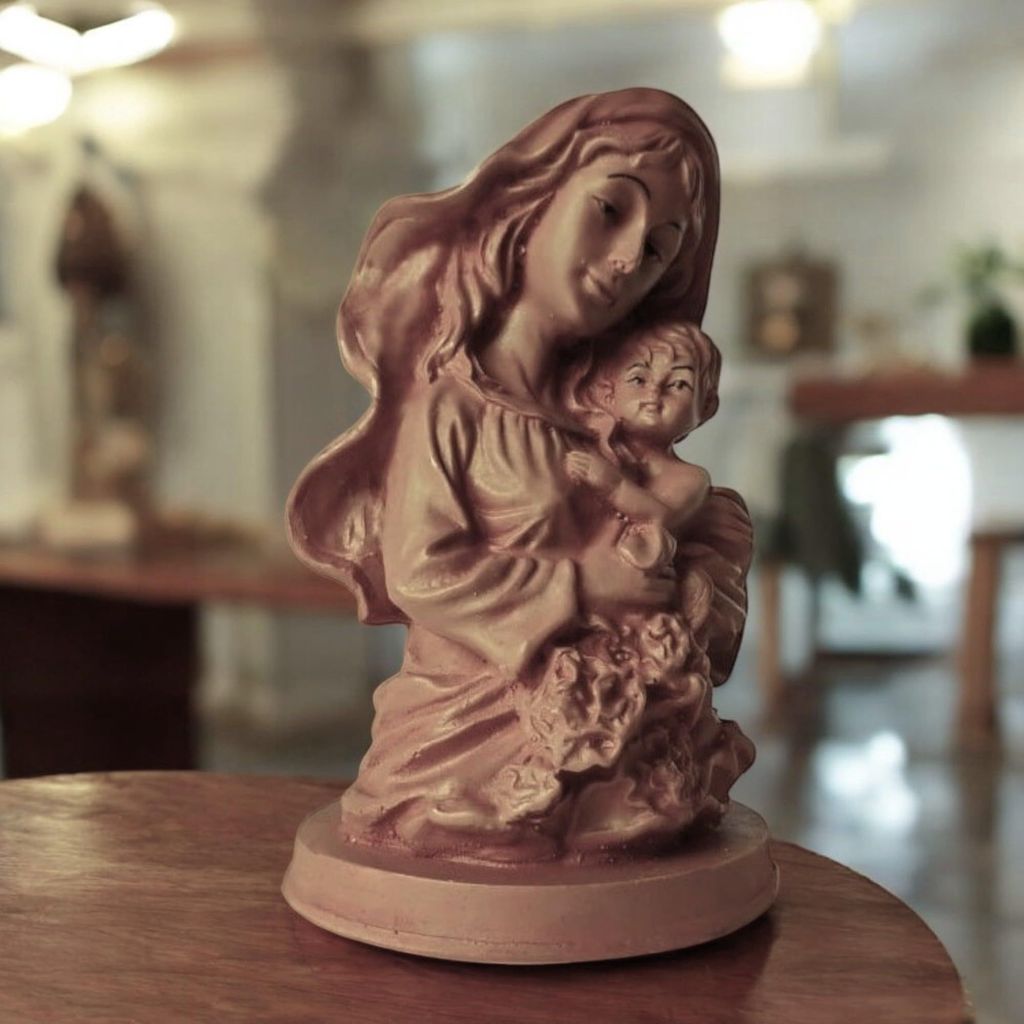 AMS Graceful Mother Mary Idol Statue Holding Infant Jesus Perfect Sculpture for Your Catholic Home, Office,Prayer Room & Gifting 16H*9.5L*9.5W Cm view 2