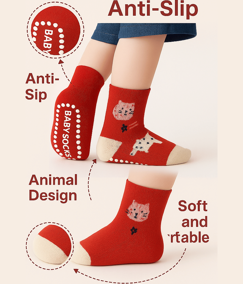 BBYARAJ Pack of 5 Unisex for Baby Cotton Full Length Socks ( Multicolor ) view 2