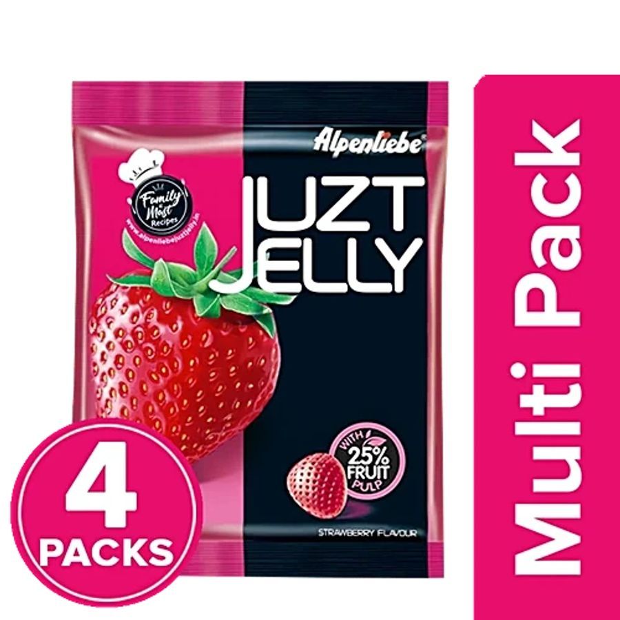 Alpenliebe Juzt Jelly - Strawberry Flavour, 4x148 g Multipack - 148 gm - One Unit view 2