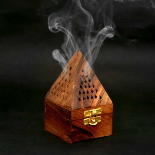 Sogra Loban Dani Handmade Teakwood Wooden Dhoop Pyramid Box view 2