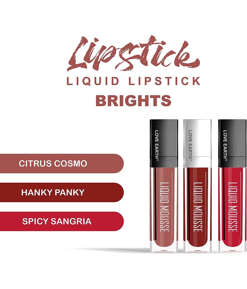 LOVE EARTH Coral Matte Non Sticky Liquid Lipstick ( Pack of 1 ) view 2