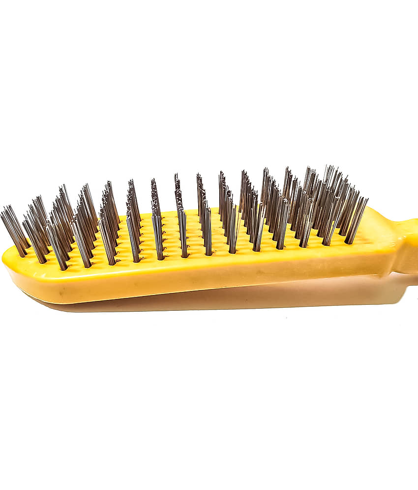 LXMI Plastic Handle Steel Wire Scratch Brush for Cleaning Welding Slag, Rust Plastic Regular Brush ( 1 ) view 2