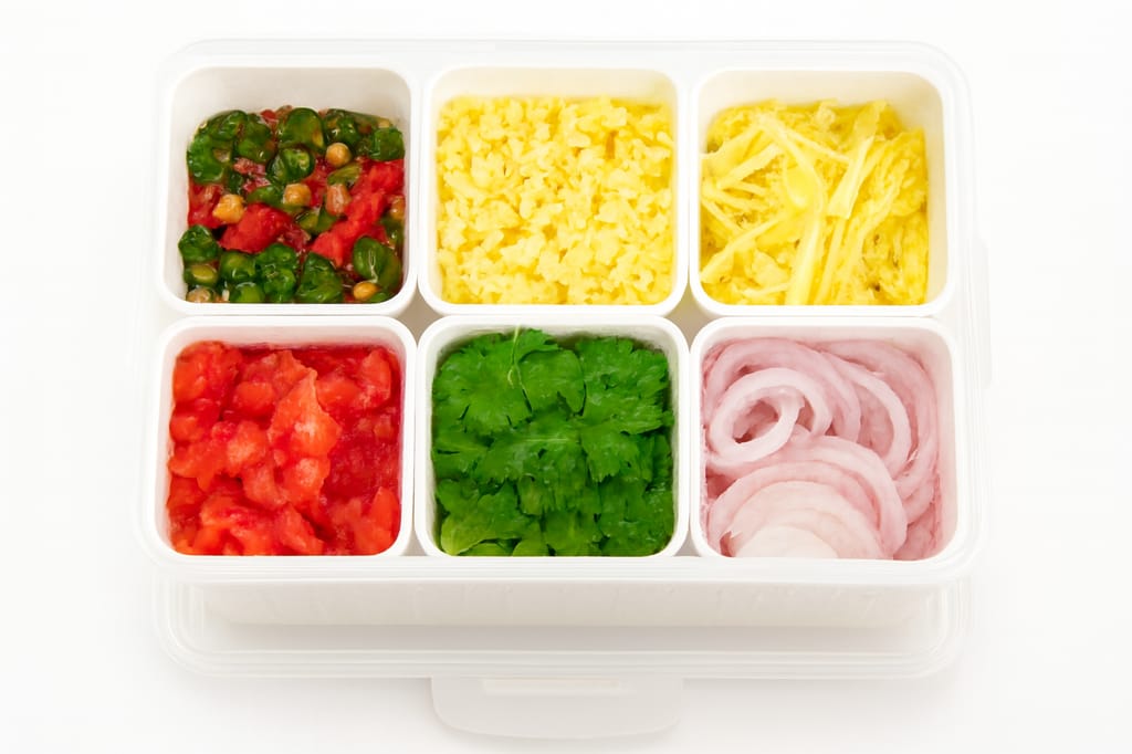 6 Multi-Compartment Meal Prep Food Storage Container with Removable Sections