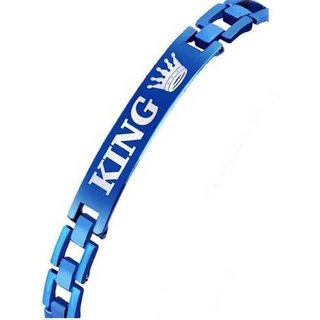 Mens Alloy Blue King Bracelet view 2