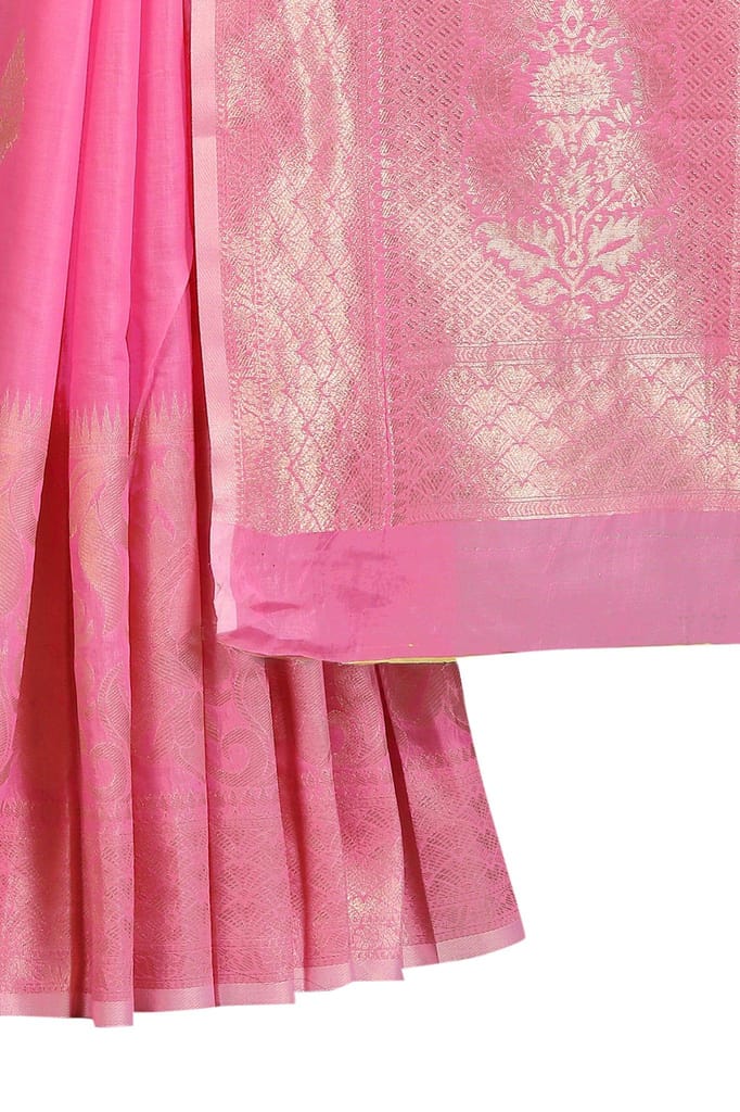 Silk Zone Women's Jamdani Cotton Woven Silk Saree with Blouse Piece view 2