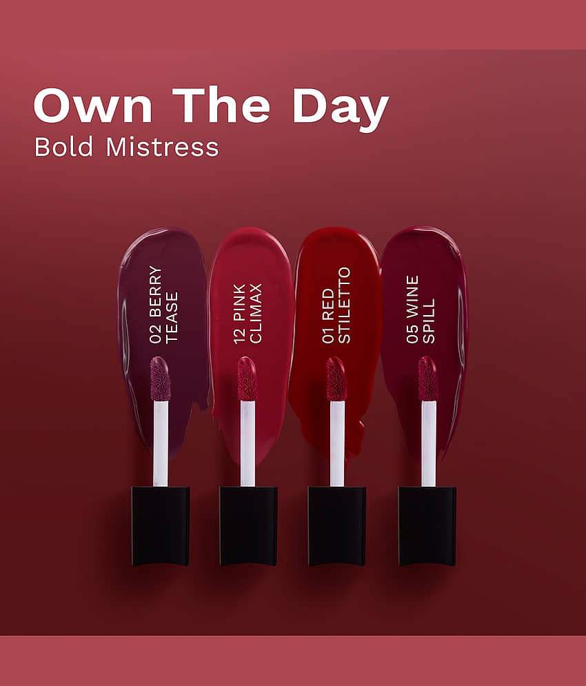 Pilgrim Bold Mistress Matte Mini Liquid Lipstick 4 In 1 Pack ,1ml each (Pack of 4) view 2