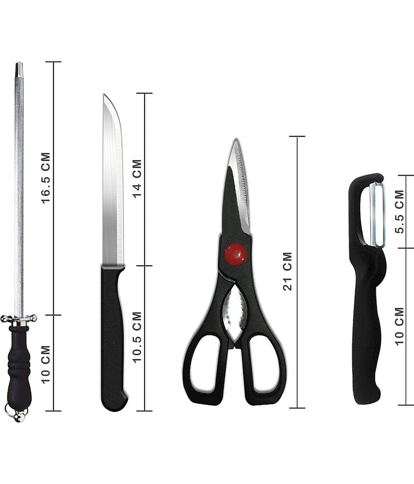 Premium Stainless Steel Kitchen Knife Set (7-Pieces) with Scissor Peeler & Knives Sharper view 2