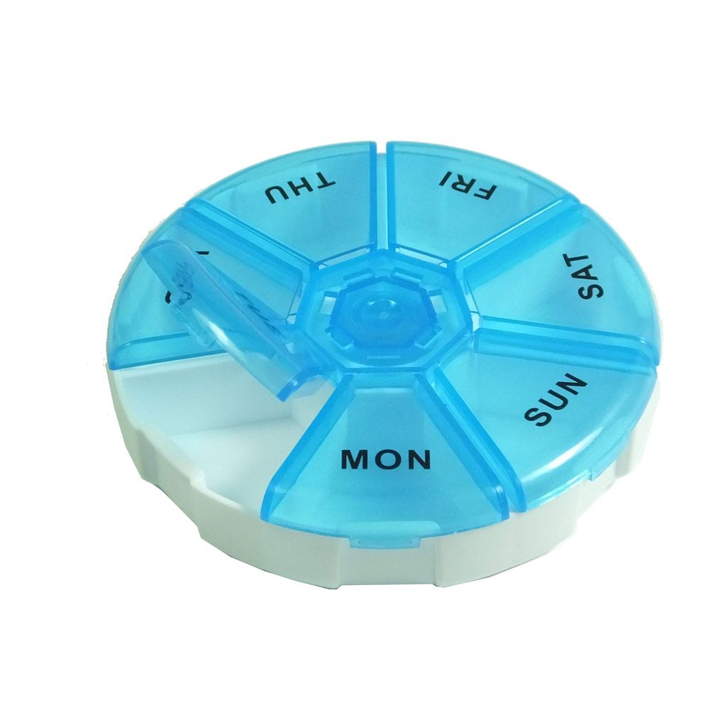 EZYFIT Round Pill Medicine Organiser Reminder Storage Box For 7 Days , Pack Of 5 view 2