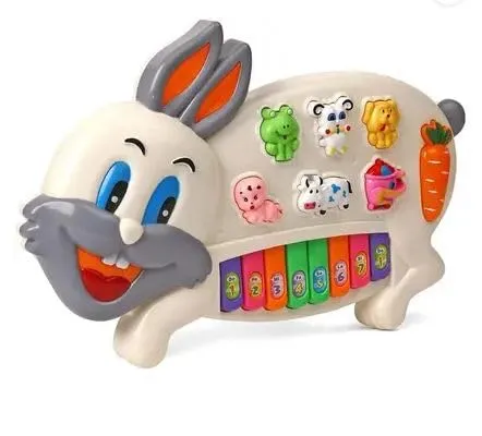 Rabbits Musical Piano for Kids | 3 Modes with Animal Sounds, Flashing Lights & Wonderful Music | Fun Educational Toy for Toddlers (Multicolor) view 2