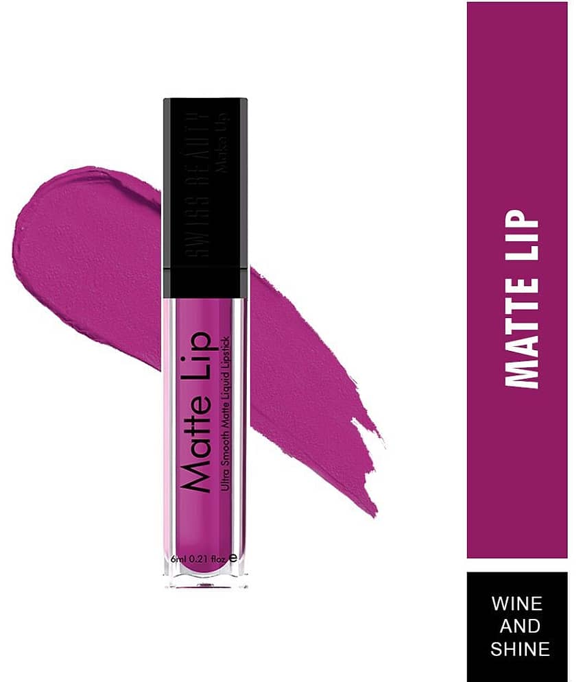 Swiss Beauty Matte Liquid Lipstick (Wine & Shine), 6ml view 2